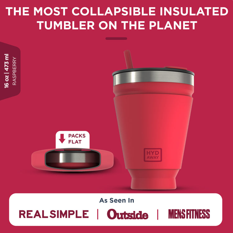 HYDAWAY Collapsible Drink Tumbler-Raspberry#color_raspberry