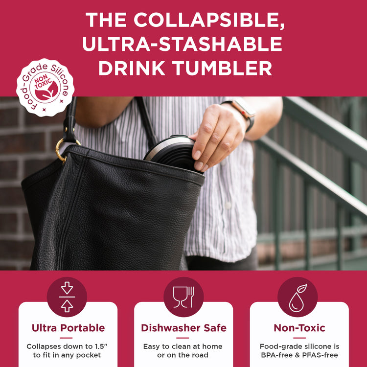 HYDAWAY Collapsible Drink Tumbler-Raspberry#color_raspberry