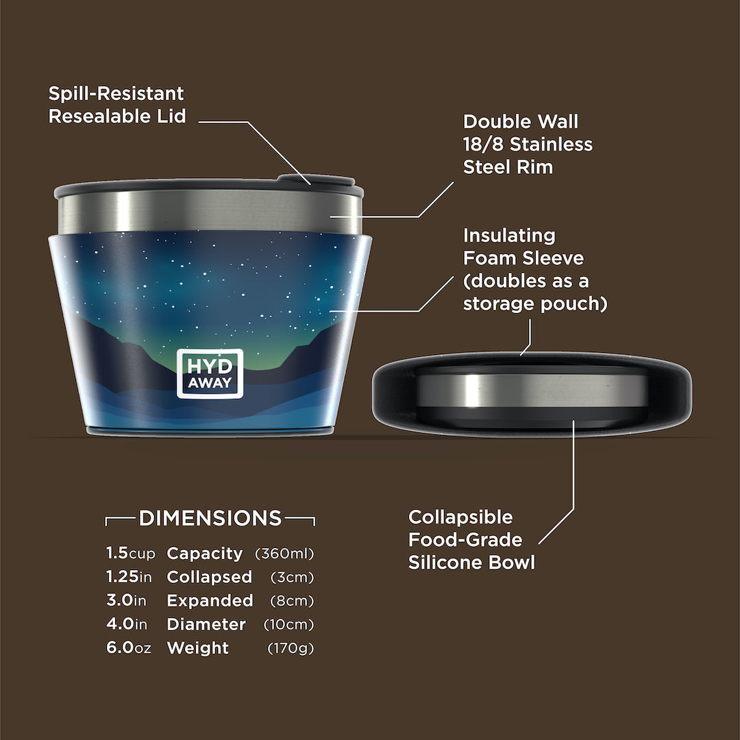 HYDAWAY-Collapsible Insulated Bowl-Yukon#color_yukon