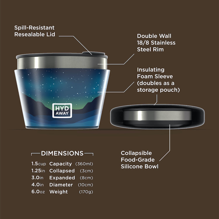 HYDAWAY-Collapsible Insulated Bowl-Yukon#color_yukon