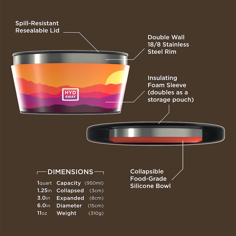 HYDAWAY-Collapsible Insulated Bowl-1Qt-Mojave#color_mojave