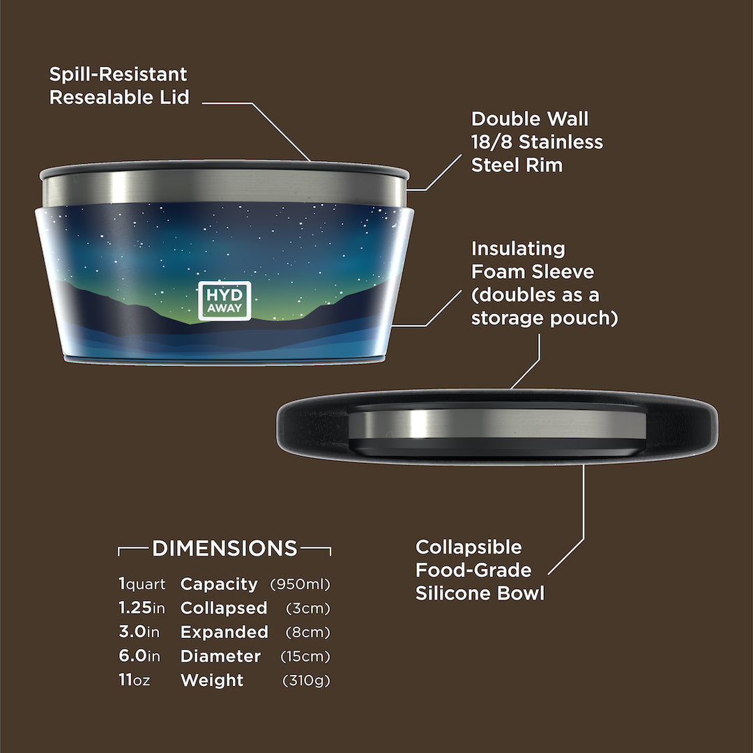 HYDAWAY-Collapsible Insulated Bowl-1Qt-Yukon#color_yukon