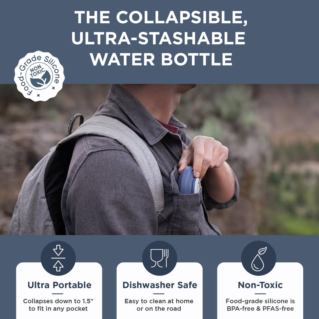 2-Pack Collapsible Water Bottles | 17oz