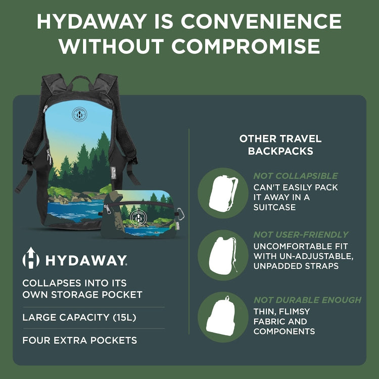 HYDAWAY-Collapsible Travel Backpack-Acadia-#color_acadia