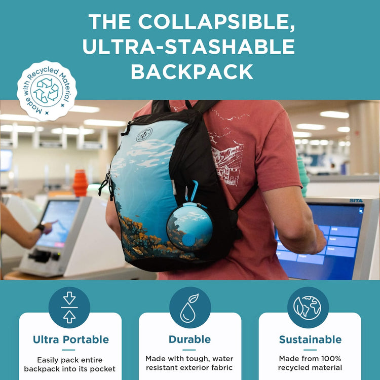 HYDAWAY-Collapsible Travel Backpack-Biscayne-#color_biscayne