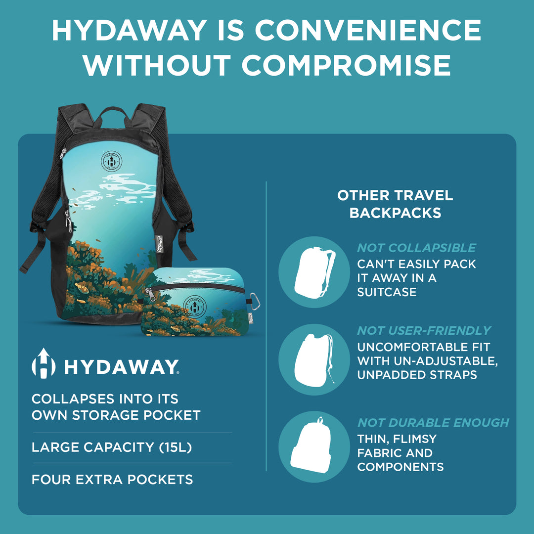 HYDAWAY-Collapsible Travel Backpack-Biscayne-#color_biscayne
