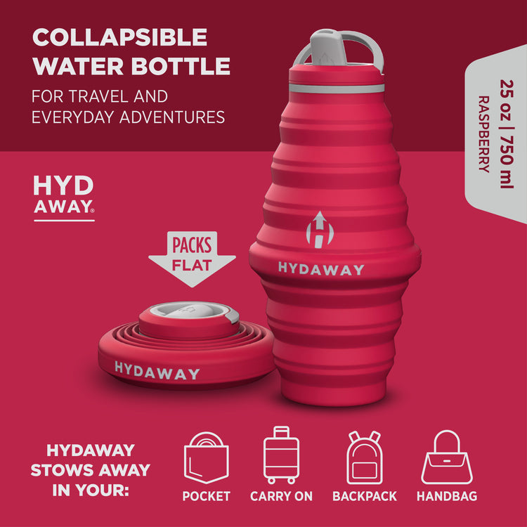 HYDAWAY-Collapsible-Water-Bottle-Raspberry-25oz#color_raspberry