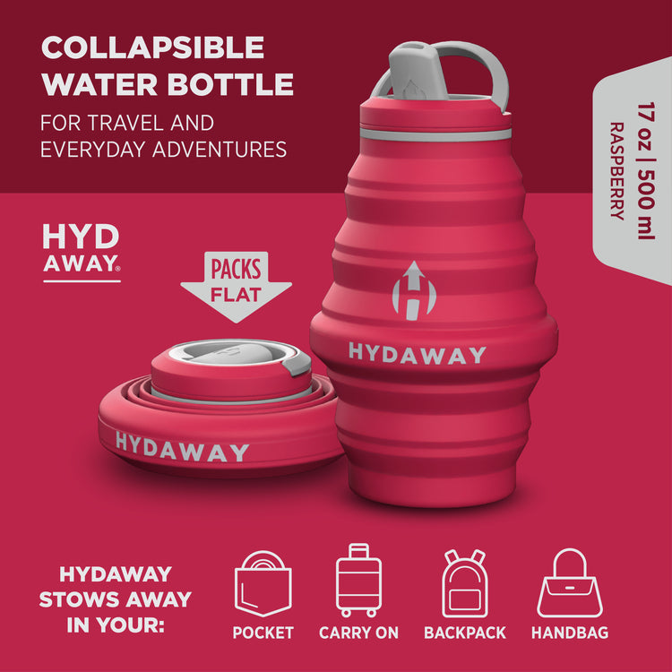 HYDAWAY-Collapsible-Water-Bottle-raspberry-17oz#color_raspberry