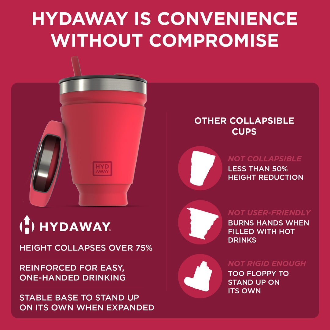 HYDAWAY Collapsible Drink Tumbler-Raspberry#color_raspberry