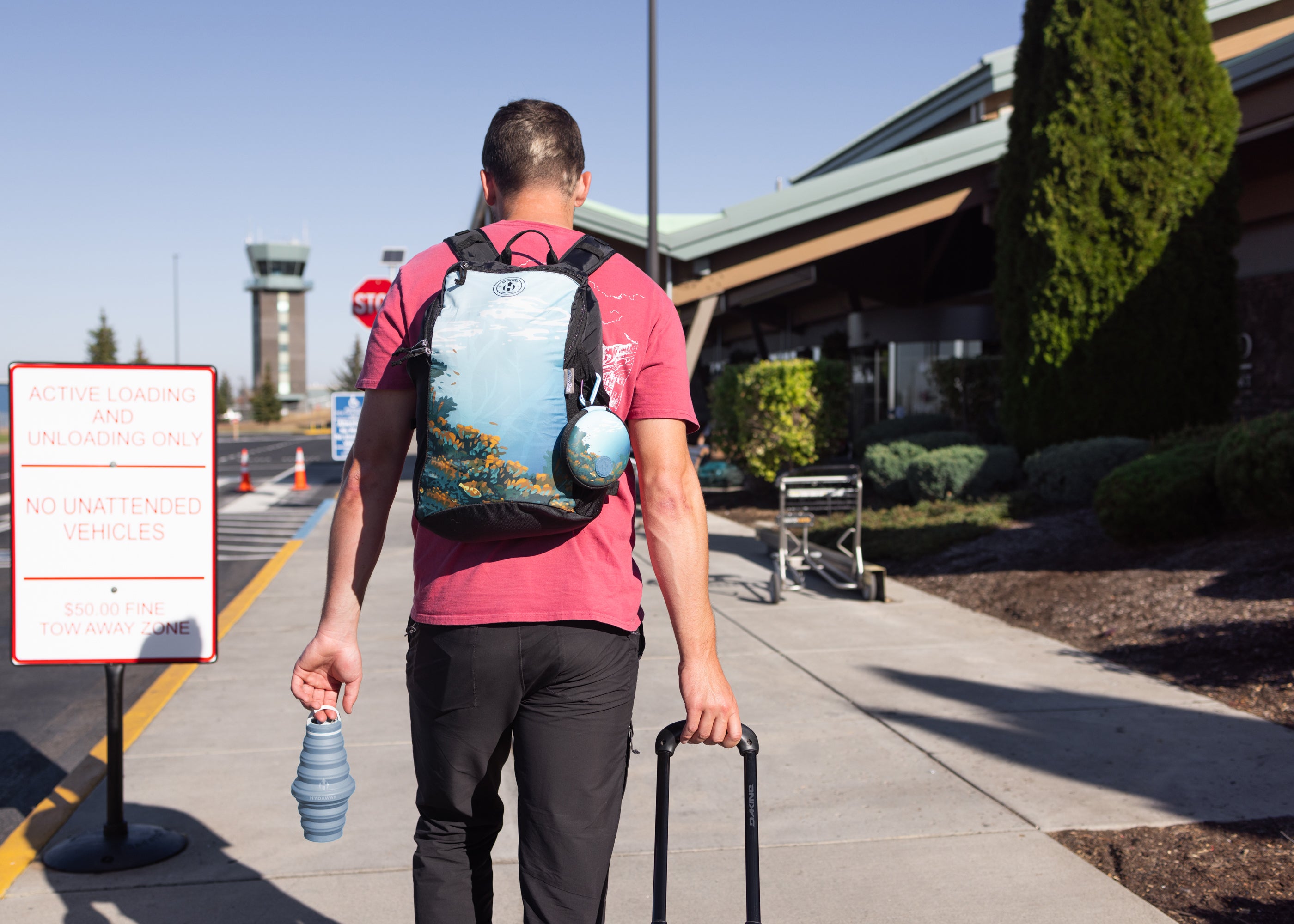 HYDAWAY Hydration Travel Pack includes a 25oz collapsible water bottle, BPA free silicone travel bottle, and hydration travel case with a protective bottle accessory pouch for leakproof, eco-friendly hydration on hikes, camping trips, and TSA-approved travel.