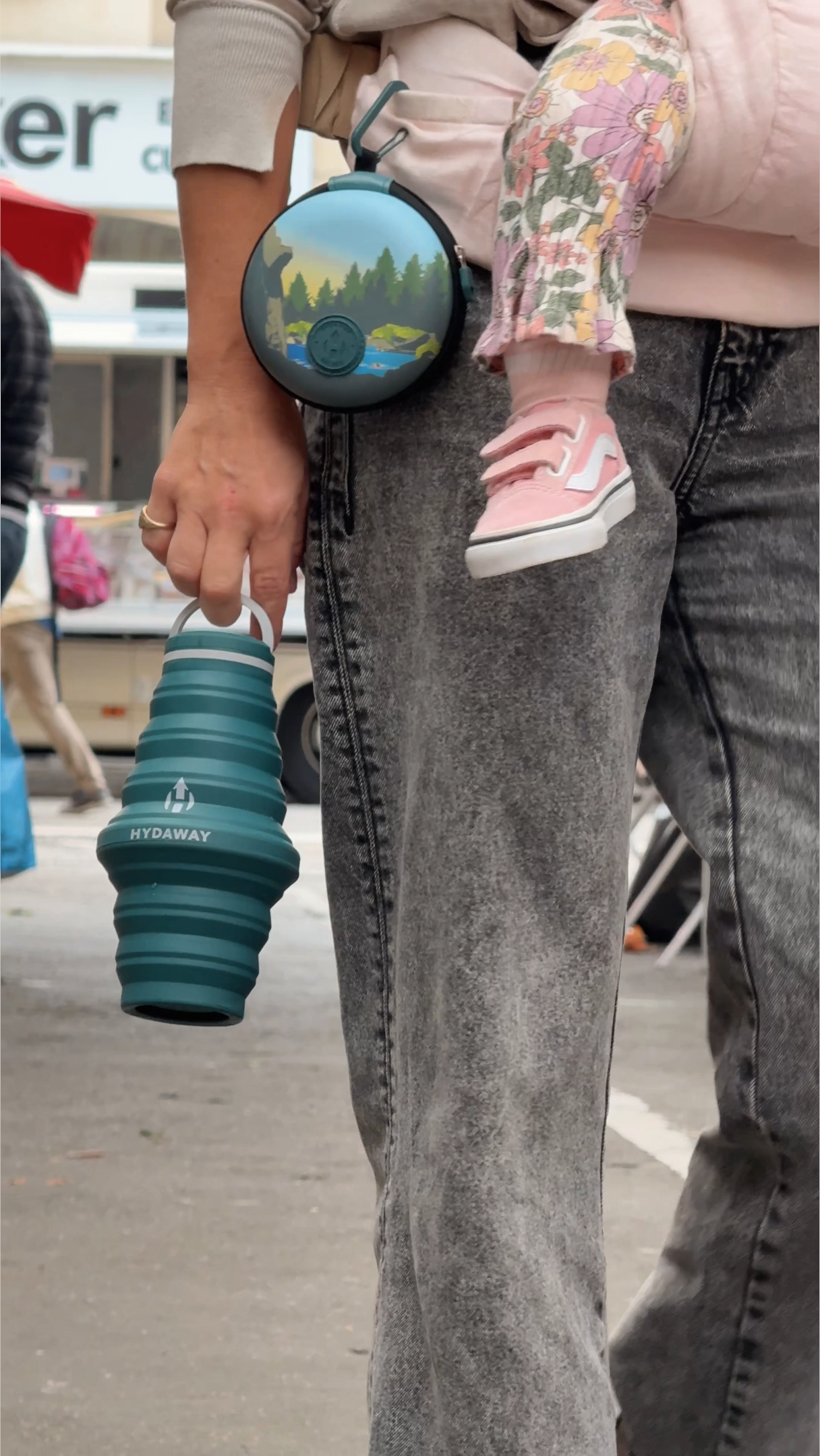 HYDAWAY Hydration Travel Pack includes a 25oz collapsible water bottle, BPA free silicone travel bottle, and hydration travel case with a protective bottle accessory pouch for leakproof, eco-friendly hydration on hikes, camping trips, and TSA-approved travel.